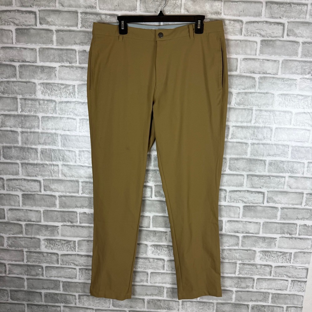 Puma Golf Jackpot Pants Mens 34x32 Tan Brown Performance Stretch 5-Pocket 599244
